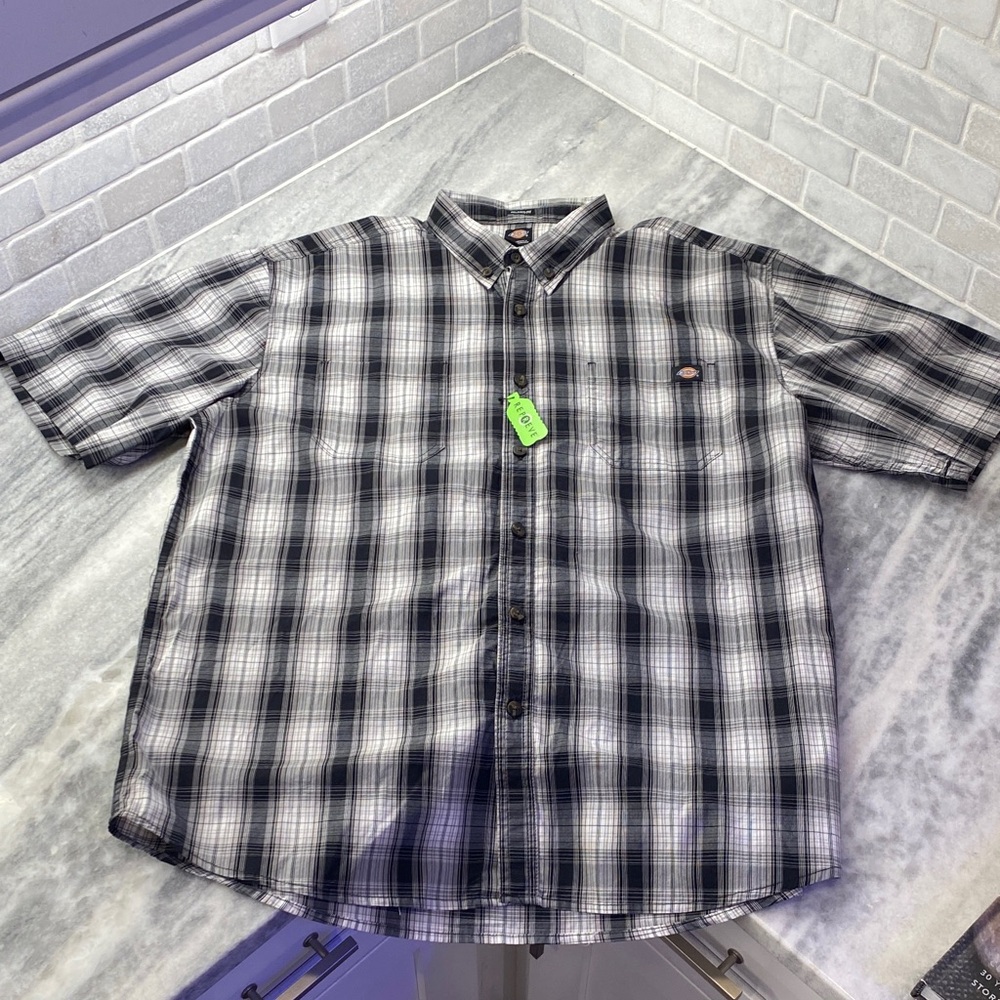 Dickies Monochrome Plaid Button Down Shirt